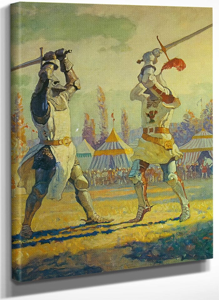 Sir Nigel Sustains Endlands Honor In The Lists By NC Wyeth Fine Art Print