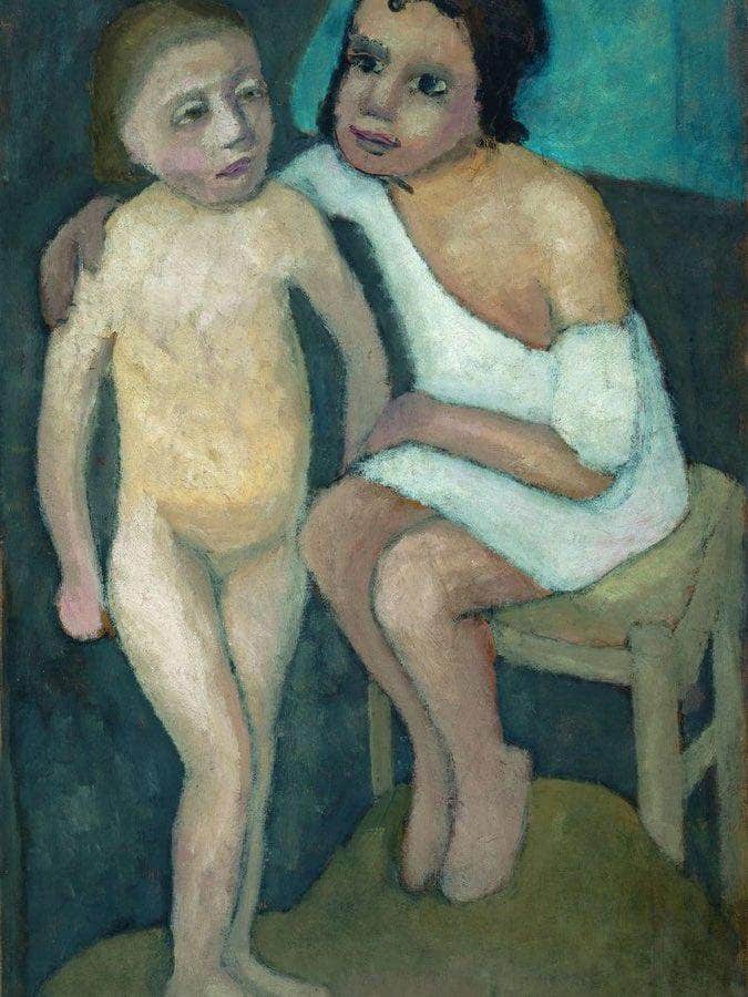 Sitting Girl And Nude 1906 By Paula Modersohn Becker Fine Art Print