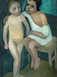 Sitting Girl And Nude 1906 By Paula Modersohn Becker Fine Art Print