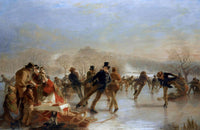 Skaters, A Scene On Duddingston Loch Painting Charles Lees Canvas Art Fine Art Print