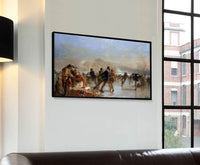 Skaters, A Scene On Duddingston Loch Painting Charles Lees Canvas Art Fine Art Print