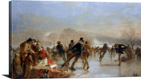 Skaters, A Scene On Duddingston Loch Painting Charles Lees Canvas Art Fine Art Print