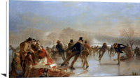 Skaters, A Scene On Duddingston Loch Painting Charles Lees Canvas Art Fine Art Print
