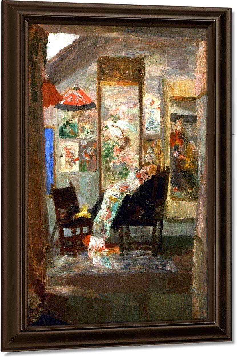 Skeleton Looking At Chinoiseries By James Ensor Fine Art Print