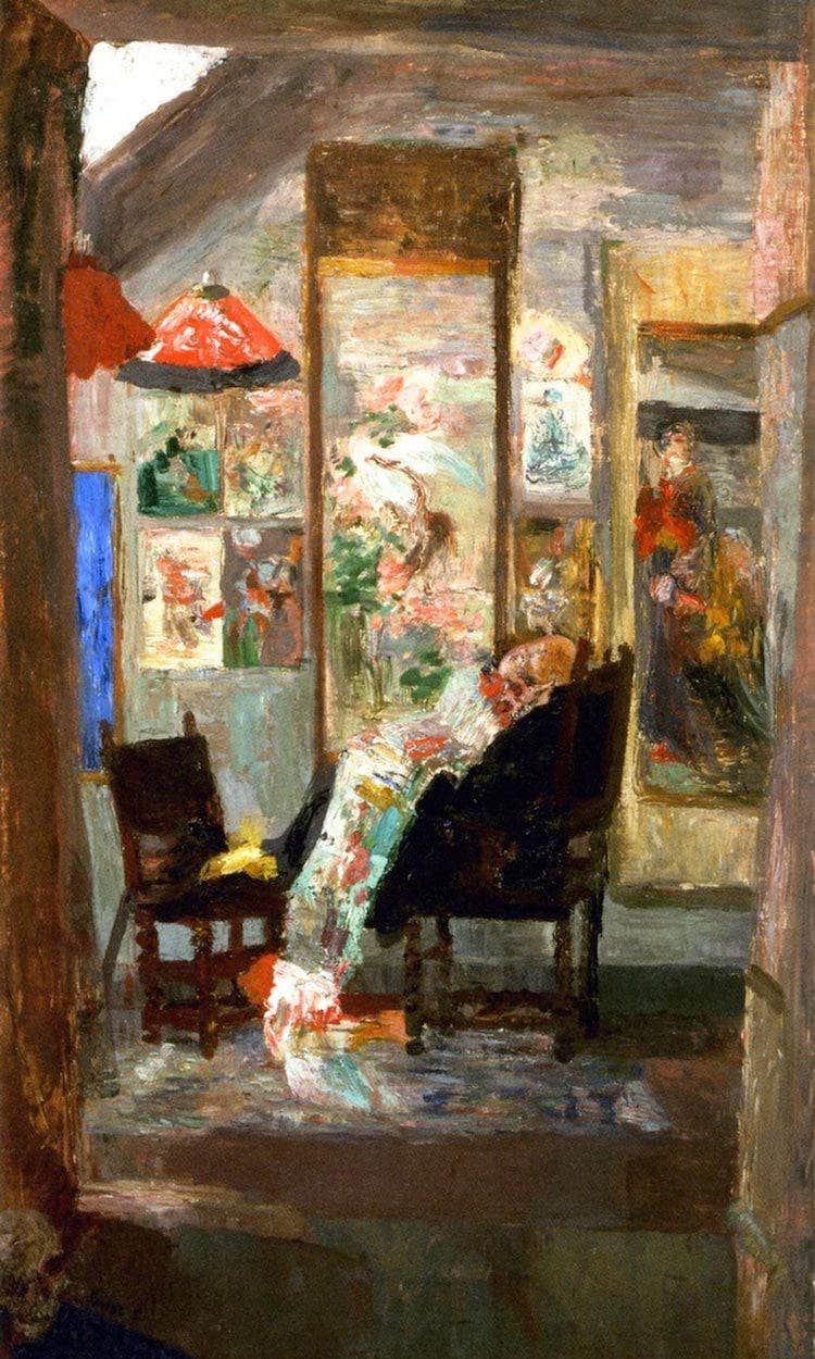 Skeleton Looking At Chinoiseries By James Ensor Fine Art Print