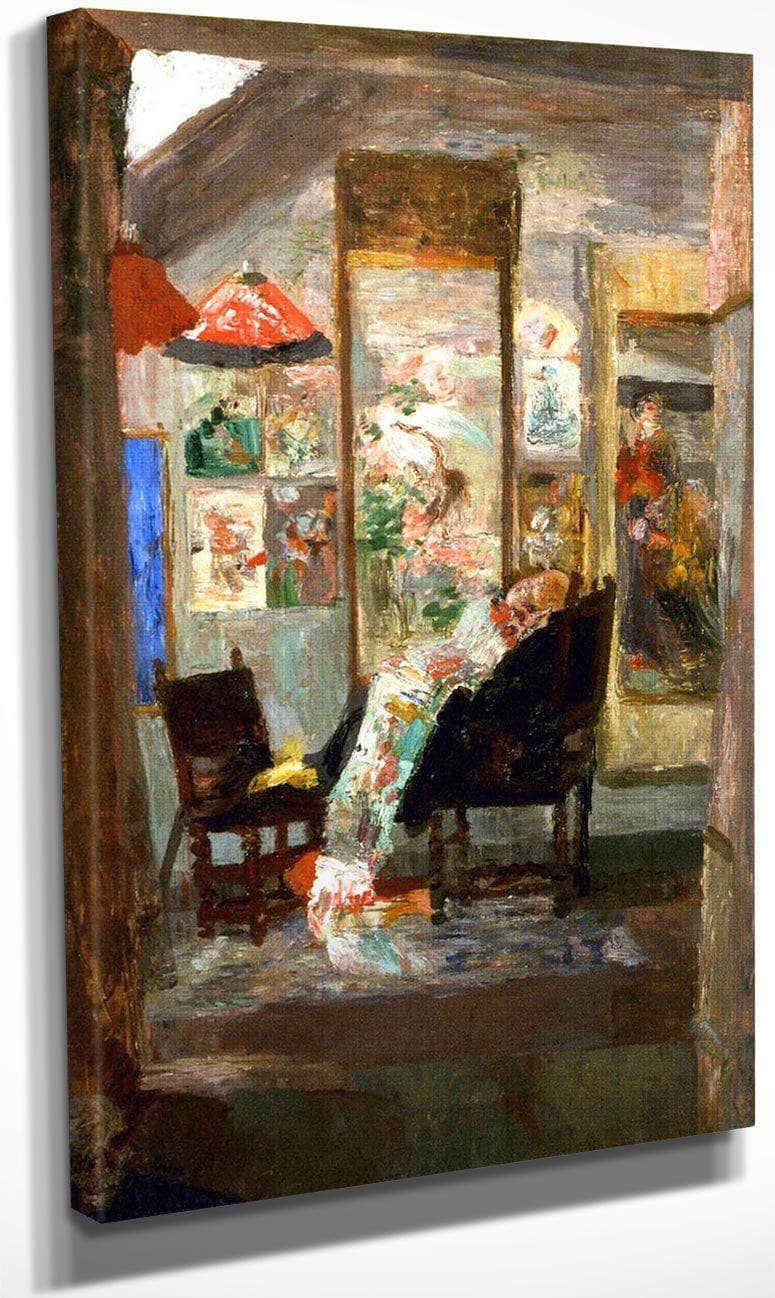 Skeleton Looking At Chinoiseries By James Ensor Fine Art Print
