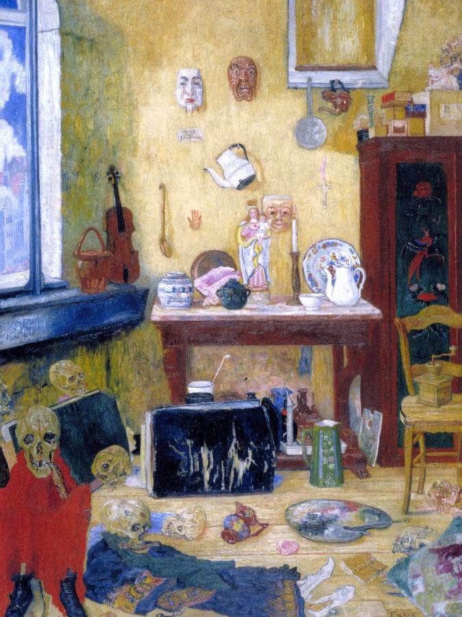 Skeletons In The Studio By James Ensor Fine Art Print