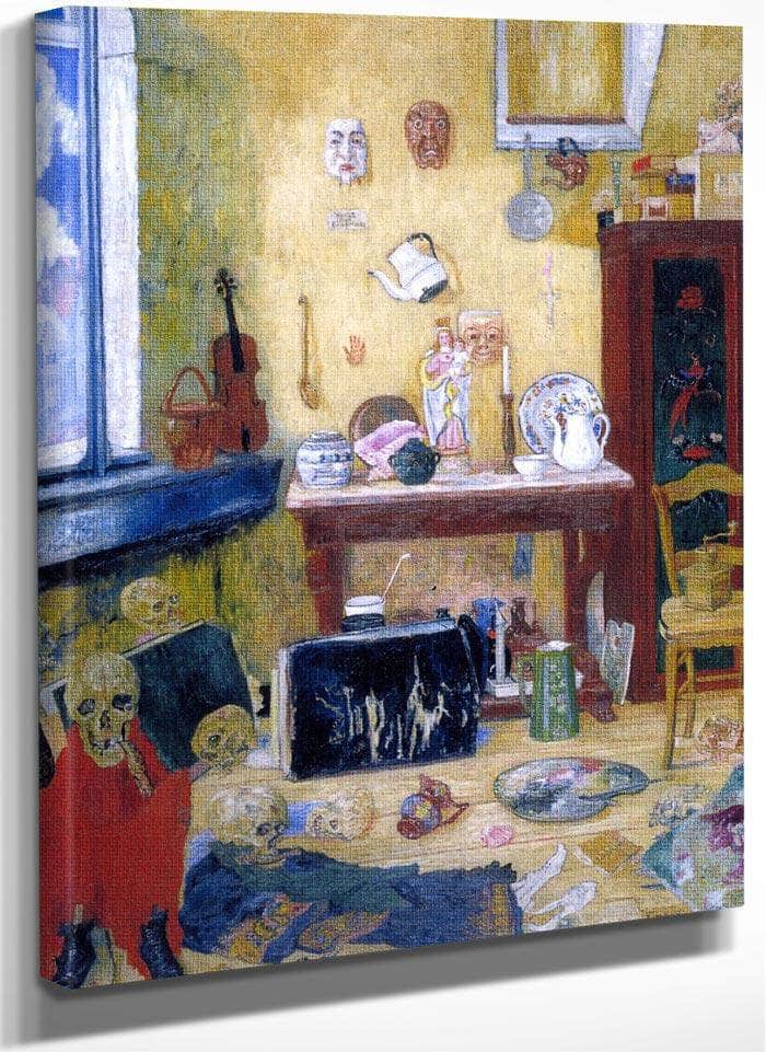 Skeletons In The Studio By James Ensor Fine Art Print