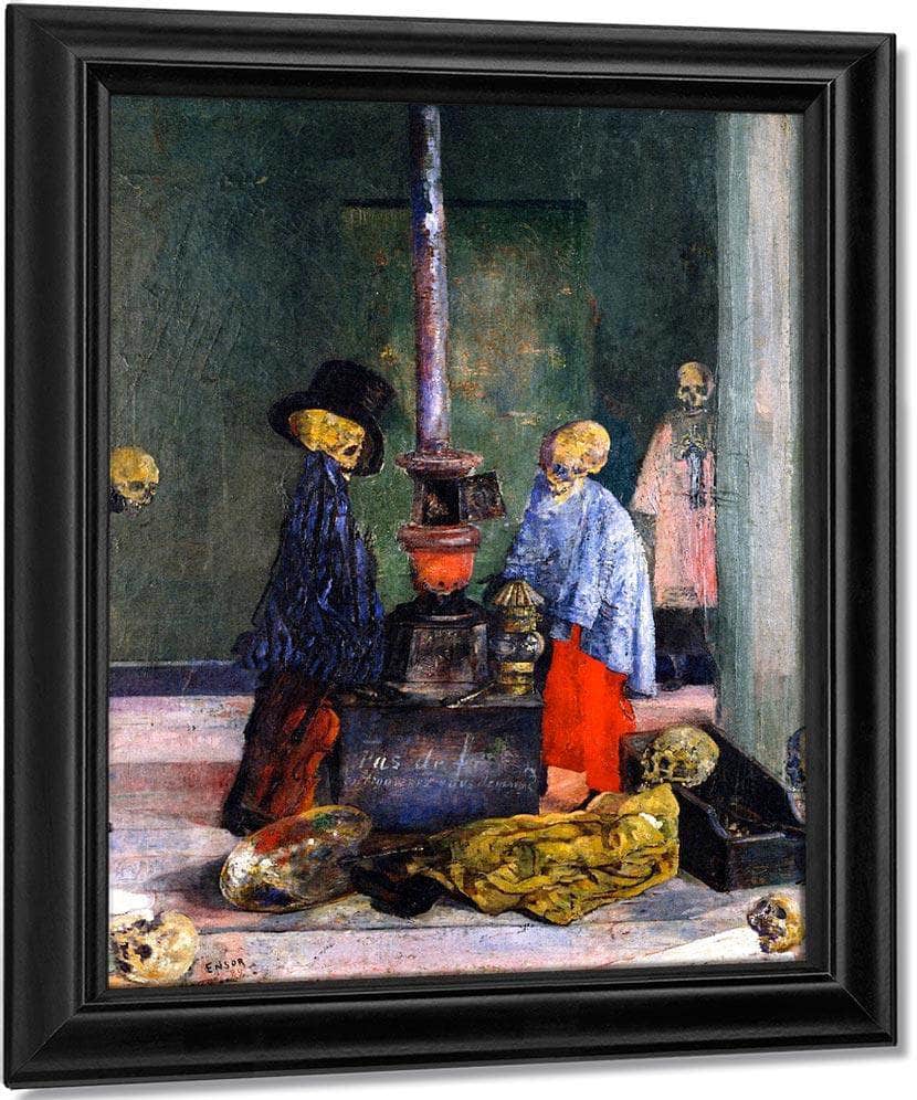 Skeletons Trying To Warm Themselves By James Ensor Fine Art Print