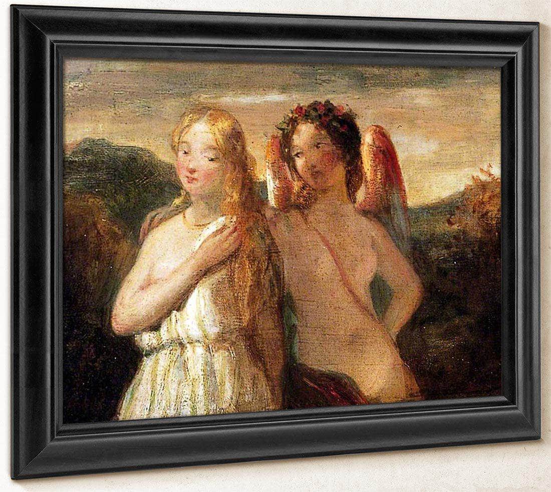 Sketch Of Venus And Psyche By William Etty Fine Art Print