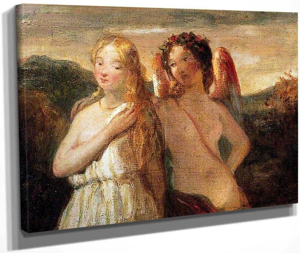 Sketch Of Venus And Psyche By William Etty Fine Art Print