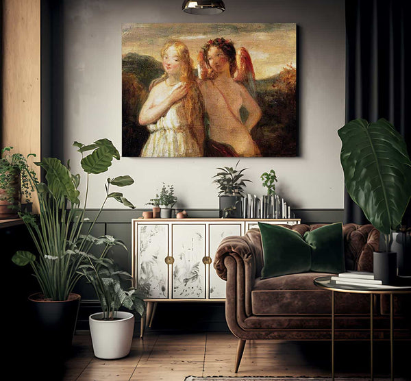 Sketch Of Venus And Psyche By William Etty Fine Art Print