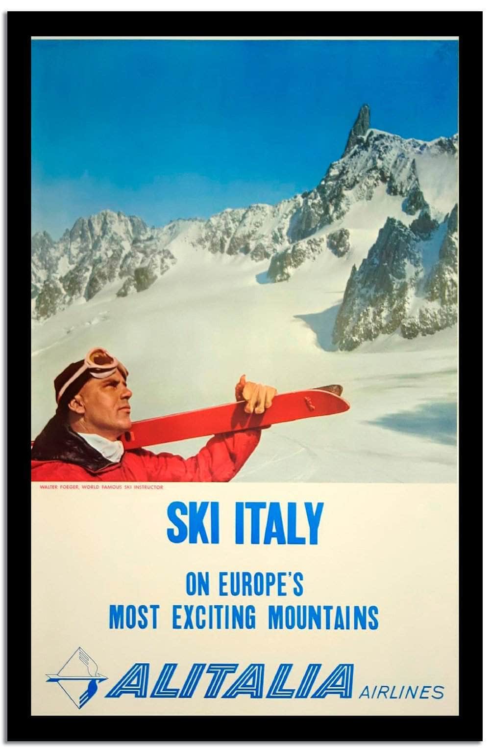 Ski Italy  Vintage Poster Fine Art Print