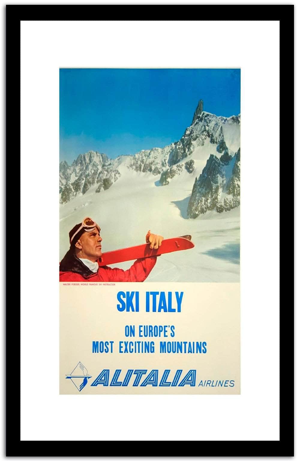 Ski Italy  Vintage Poster Fine Art Print