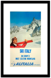 Ski Italy  Vintage Poster Fine Art Print