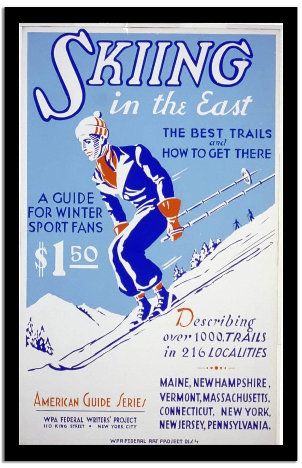 Skiing In The East  Vintage Poster Fine Art Print
