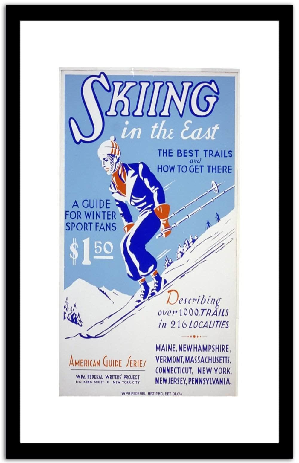 Skiing In The East  Vintage Poster Fine Art Print