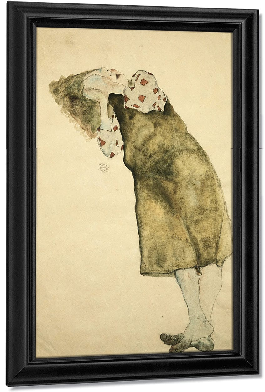 Sleeping Girl By Egon Schiele Fine Art Print