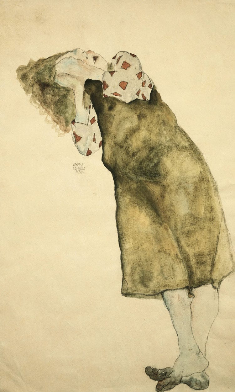 Sleeping Girl By Egon Schiele Fine Art Print