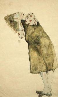 Sleeping Girl By Egon Schiele Fine Art Print