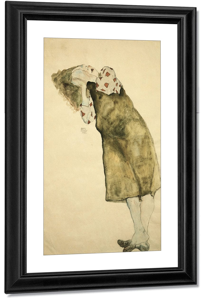 Sleeping Girl By Egon Schiele Fine Art Print