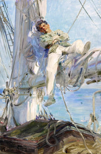 Sleeping Sailor Painting Henry Scott Tuke Canvas Art Fine Art Print