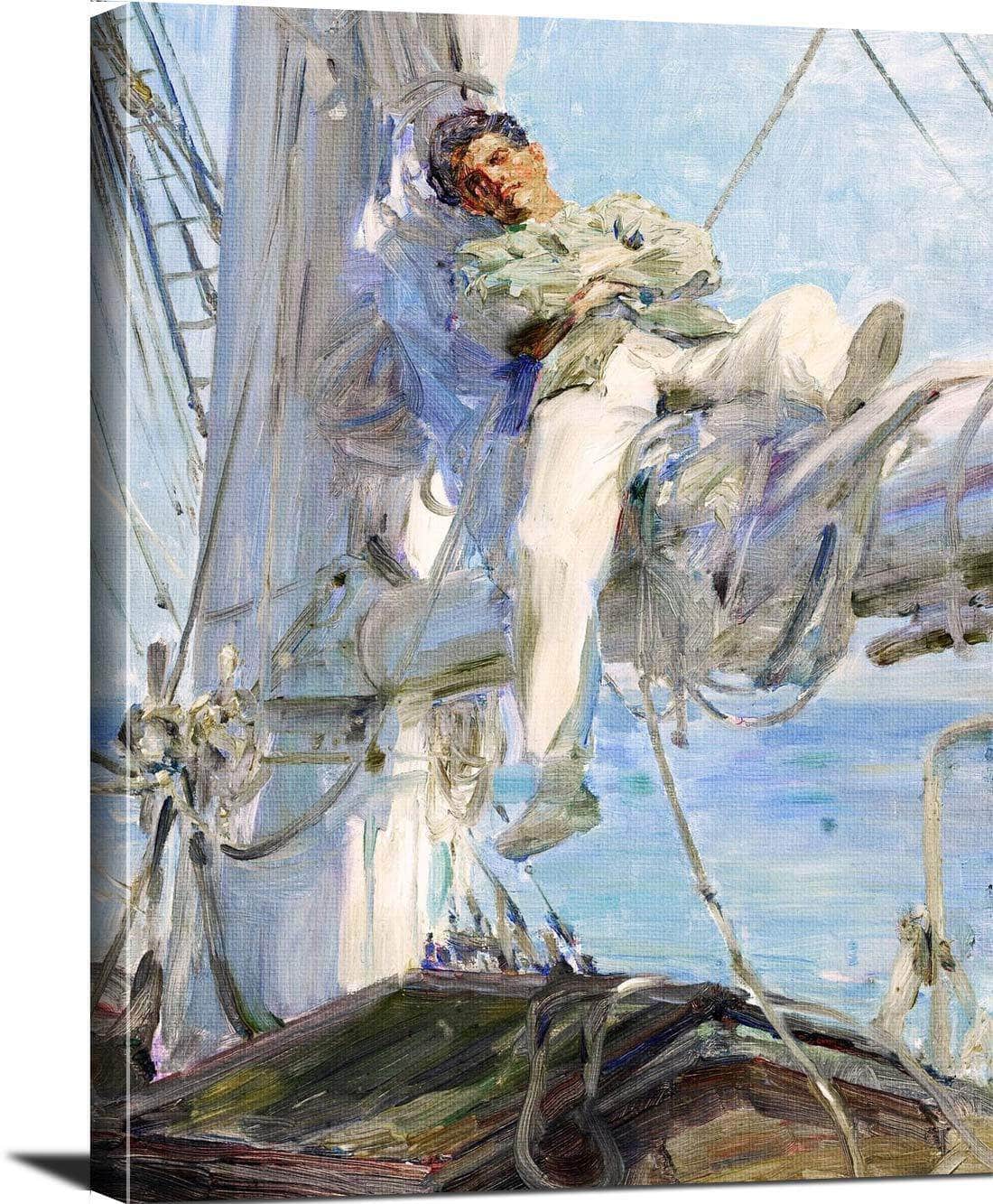 Sleeping Sailor Painting Henry Scott Tuke Canvas Art Fine Art Print