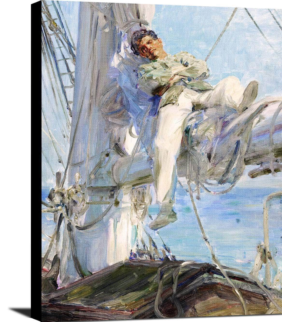Sleeping Sailor Painting Henry Scott Tuke Canvas Art Fine Art Print