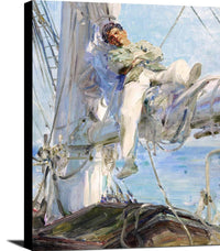 Sleeping Sailor Painting Henry Scott Tuke Canvas Art Fine Art Print