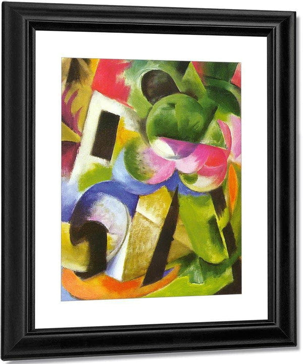 Small Composition Ii (House With Trees) By Franz Marc Fine Art Print