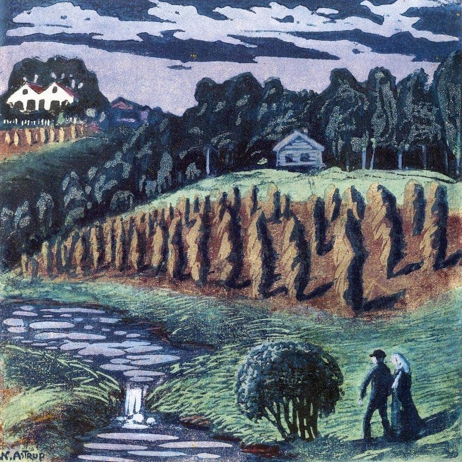 Small Grain Poles 1 By Nicolai Astrup Fine Art Print