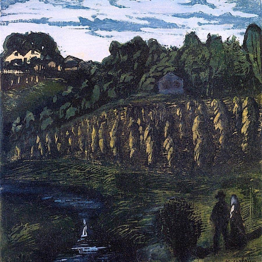 Small Grain Poles By Nicolai Astrup Fine Art Print