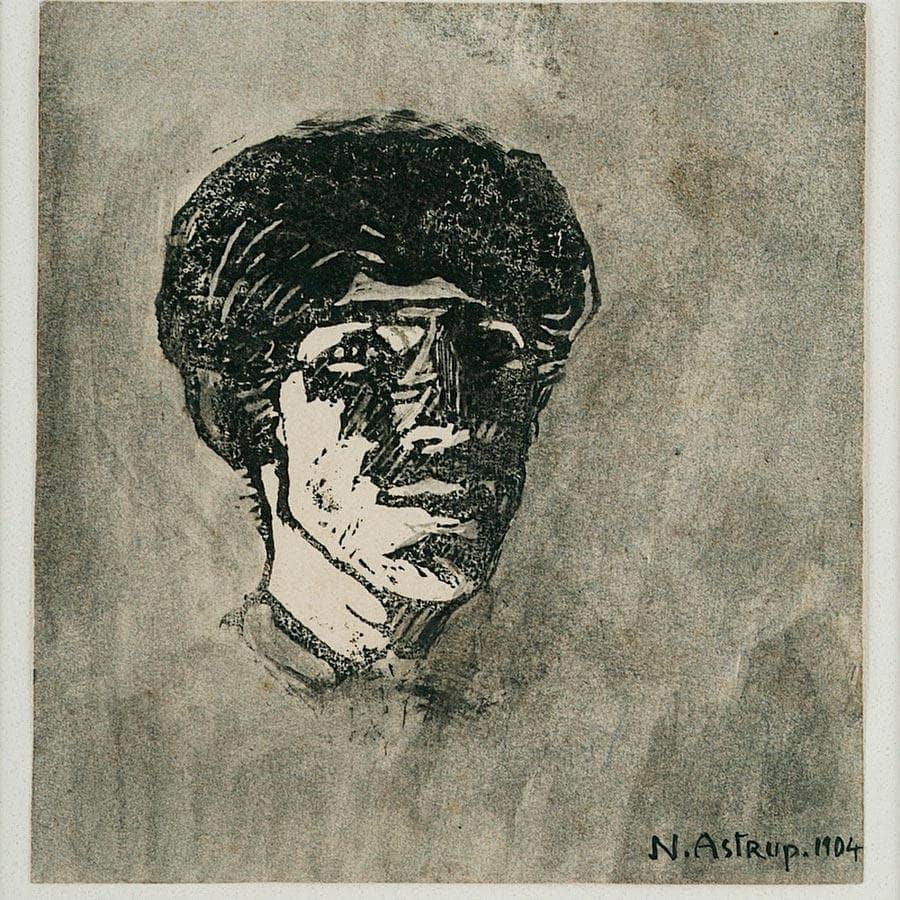 Small Self Portrait By Nicolai Astrup Fine Art Print