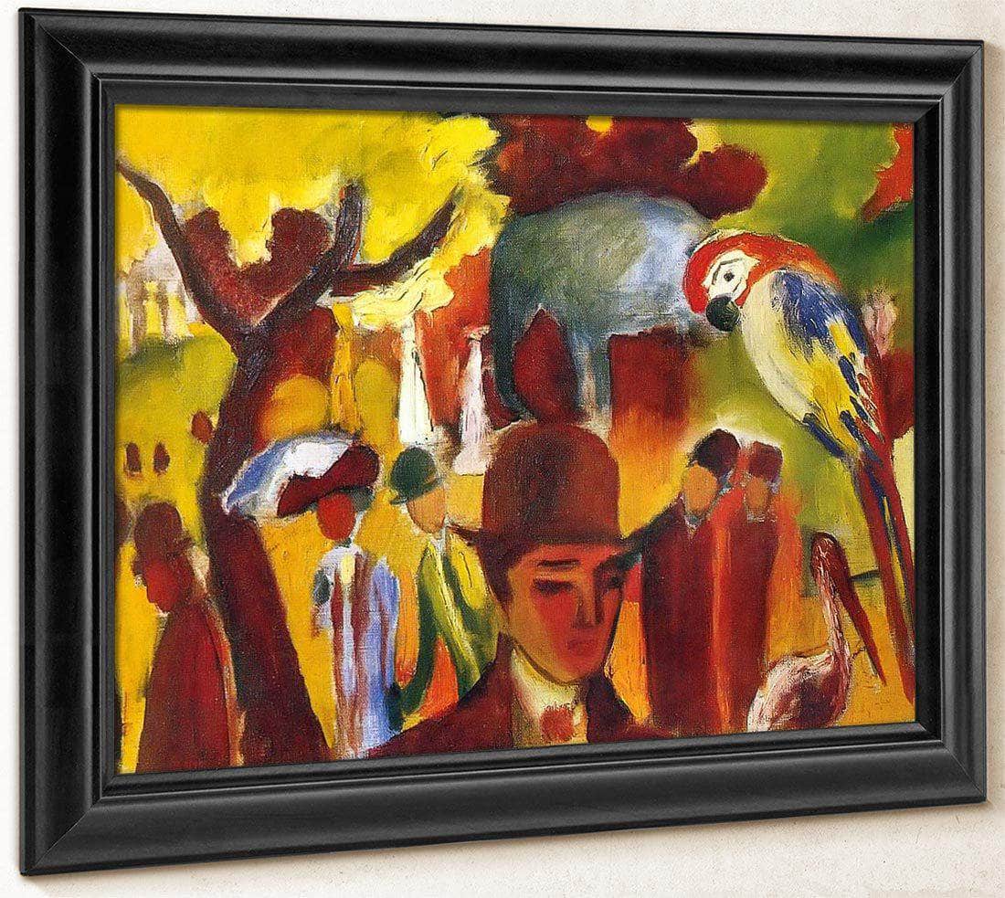Small Zoological Garden In Borwn And Yellow By August Macke Fine Art Print