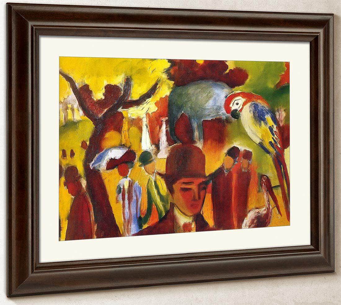 Small Zoological Garden In Borwn And Yellow By August Macke Fine Art Print