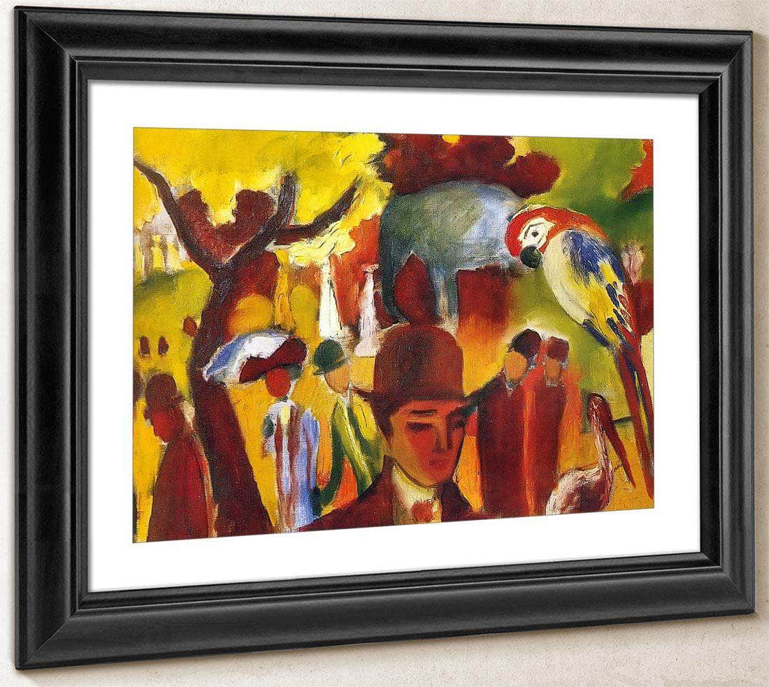 Small Zoological Garden In Borwn And Yellow By August Macke Fine Art Print