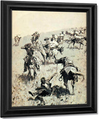 Smugglers Attackd By Mexican Customs Guards By Frederic Remington Fine Art Print