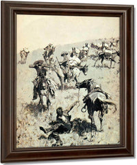 Smugglers Attackd By Mexican Customs Guards By Frederic Remington Fine Art Print