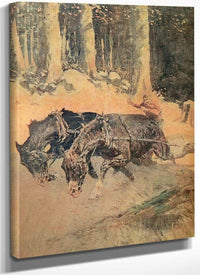 Snaking Logs To The Skidway By Frederic Remington Fine Art Print