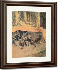 Snaking Logs To The Skidway By Frederic Remington Fine Art Print