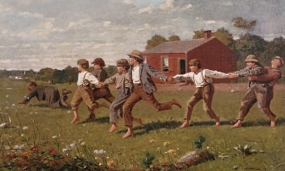 Snap The Whip By Winslow Homer Fine Art Print