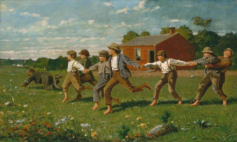 Snap The Whip By Winslow Homer Fine Art Print
