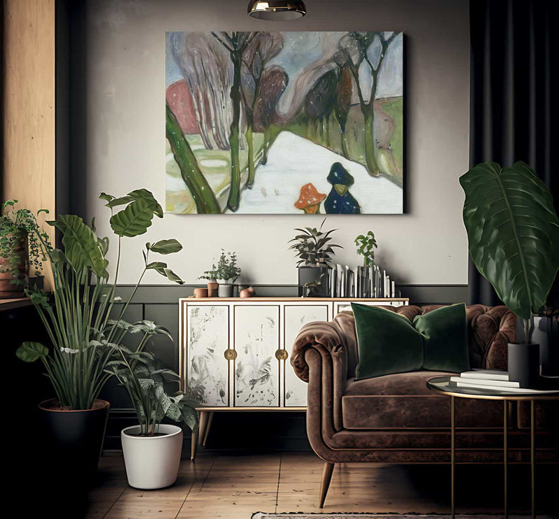 Snow Falling In The Lane 1906 By Edvard Munch Fine Art Print