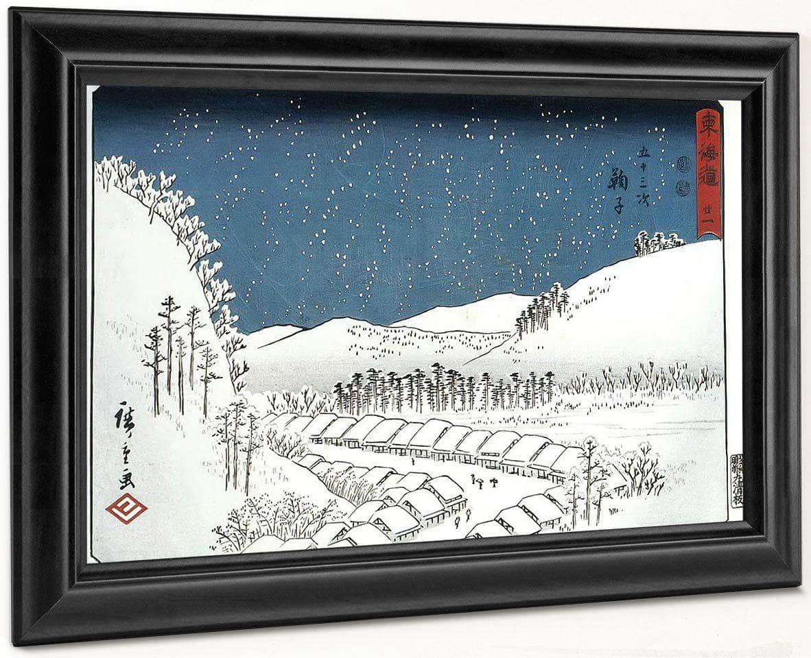Snow Falling On A Town By Hiroshige Fine Art Print