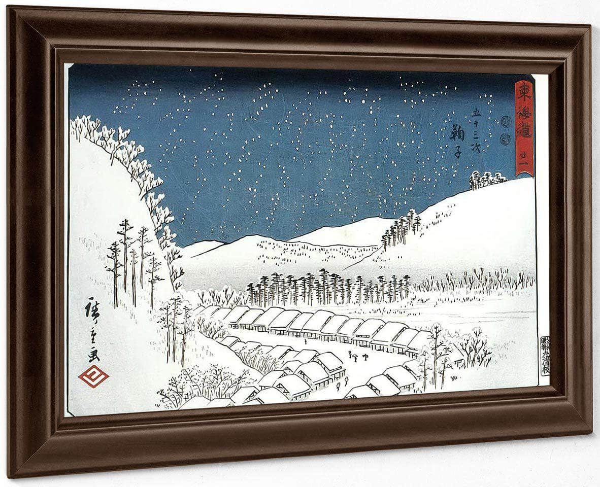 Snow Falling On A Town By Hiroshige Fine Art Print