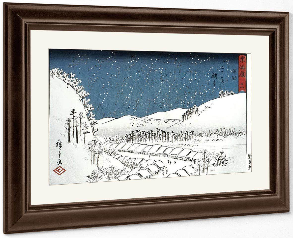 Snow Falling On A Town By Hiroshige Fine Art Print