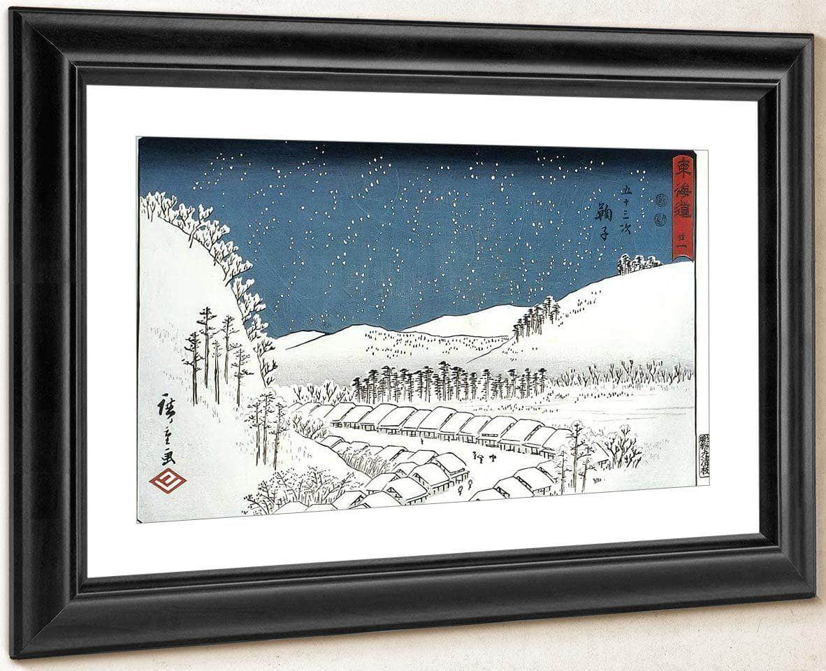 Snow Falling On A Town By Hiroshige Fine Art Print