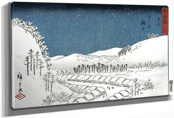Snow Falling On A Town By Hiroshige Fine Art Print