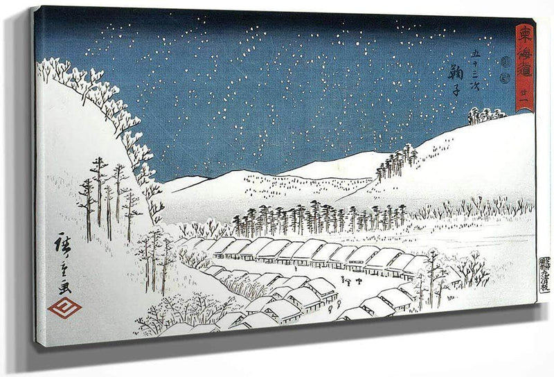 Snow Falling On A Town By Hiroshige Fine Art Print