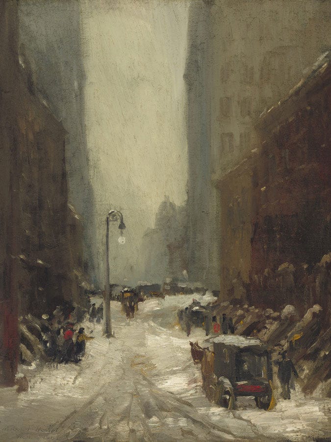 Snow In New York By Robert Henri Fine Art Print